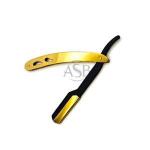Black Gold Replaceable Blade Barber <b>Razor</b> Stainless Steel Blade Professional Barber <b>Razor</b> Salon Grooming Instrument for <b>Men</b> - Product Image 2