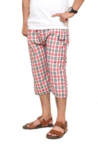 <b>Men's</b> Hot Polyester/Cotton <b>Woven</b> Heat-Transfer Printed Capri <b>Shorts</b> with Elastic Waist Casual Style Right Leg Logo - Product Image 4