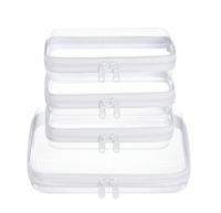 Étui de rangement portable en PVC transparent rigide avec fermeture éclair, organisateur de voyage pour outils, maquillage, bijoux, petits jouets
