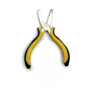 Pinzas Esenciales Ecológicas para Extensiones de Cabello, Pinzas para Extensiones de Cabello con Mango Metálico Amarillo y Negro, Herramienta Profesional - Product Image 1