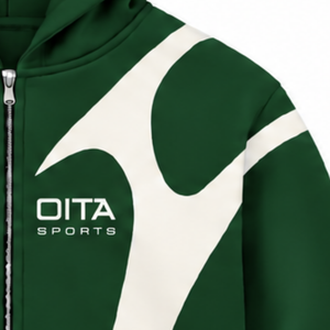 Sudadera con capucha verde bosque con paneles en contraste y cremallera completa para hombre, estilo urbano, manga larga, informal, de forro polar, con bolsillos. - Product Image 5