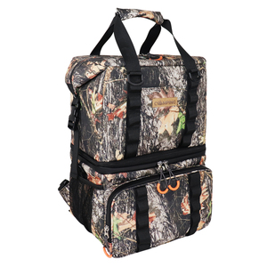 Grand sac à dos isotherme en polyester imprimé personnalisé Sac isotherme pour la randonnée et le camping Soudé à la glace molle 60 Can Pliable à double pont - Product Image 1