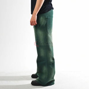 Mens Regular Fit 100% Cotton Winter Sweatpants Straight Leg Drawstring Joggers Breathable Casual <b>Pants</b> OEM Wholesale - Product Image 4