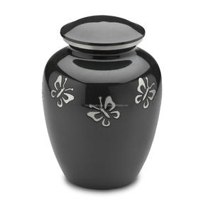 การแสวงหาผีเสื้อสีเขียวเข้มและทองโกศศพศพสำหรับขี้เถ้าของมนุษย์ทำจากทองเหลืองแข็งที่ทำด้วยมือ - Product Image 2