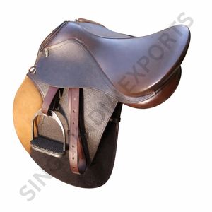 Silla de Montar Inglesa de Cuero Genuino con Almohadillas de Ante, Ajustable, de Alta Calidad para Equitación - Product Image 6