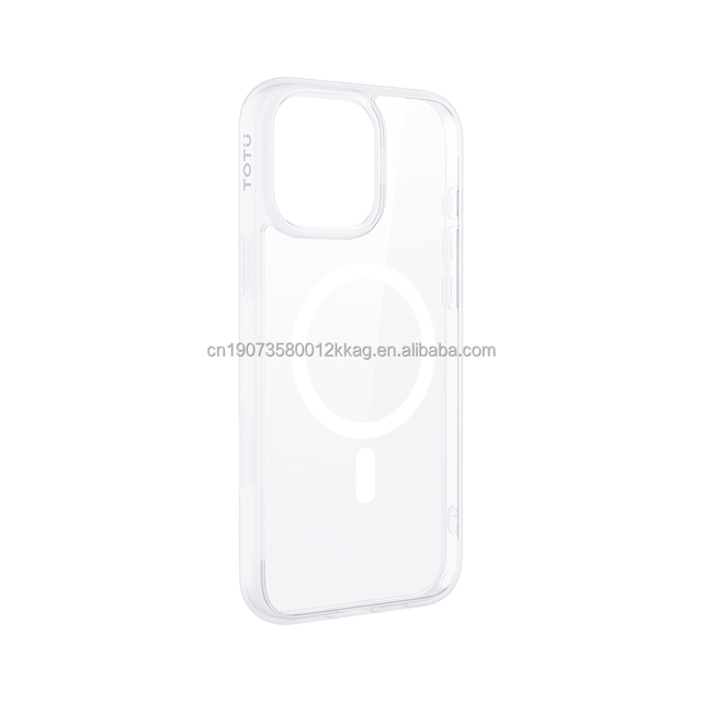 Compatible Crystal Clear Anti-Yellowing Magnetic Phone Case with Shockproof Protection for Charging Mobile Phone