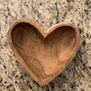 Eco Friendly Heart Shaped Wooden Bowl for Snacks and Serving Wooden Heart Dough Bowl Handmade Farmhouse Candle Bowl Decor - Product Image 4