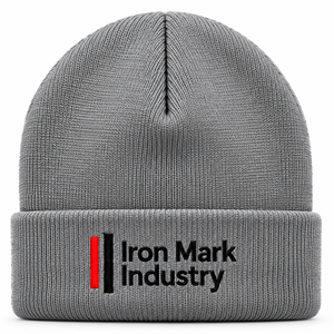 Iron Mark Industry Unisex <b>Beanie</b> <b>Hat</b> Solid Color Embroidery Knit Winter Casual Stretch Fit 50-52cm Adult Size 100% <b>Wool</b> - Product Image 3