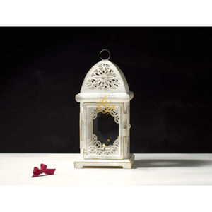 Lanterne de table décorative spéciale Ramadan, lanternes à bougies en métal multicolores avec éclairage floral design - Product Image 5