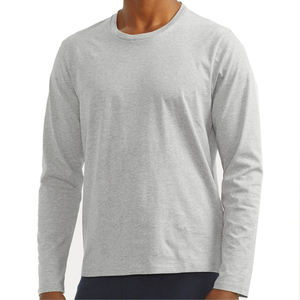 Camiseta de manga larga para hombre 2026, el mejor material, algodón transpirable, ropa de gimnasio de manga completa, color sólido, ropa casual para hombre, otoño - Product Image 5