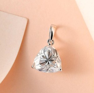 Natural Moissanite Pendant 925 Sterling <b>Silver</b> 14K Gold Plated Minimalist Dainty Necklace Engagement Wedding Anniversary Gift - Product Image 5