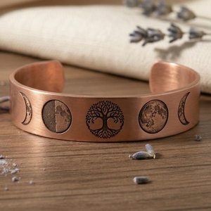 Antique <b>Copper</b> Plated Cuff Bracelet Tree Design Bohemian Style Unisex Jewelry <b>Copper</b> Alloy <b>Bangles</b> viking design custom healing - Product Image 1
