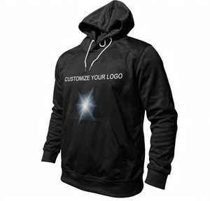 Custom Logo Polyester <b>Fleece</b> <b>Mens</b> Lightweight Breathable Streetwear Hoodie <b>White</b> Black Gray Performance Pullover Pocket Custom - Product Image 4