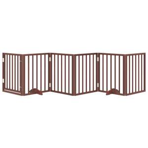 Puerta Plegable para Perros de Madera de Álamo con 6 Paneles, 118.1 Pulgadas, Marrón, Puertas y Corrales para Mascotas - Product Image 3
