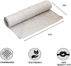 Alfombras de Yute de Fibra Natural - Tamaño Personalizado, Hechas a Mano, Reversibles, Estilo Bohemio Redondo, Pelo Medio, Sostenibles para el Hogar - Product Image 2