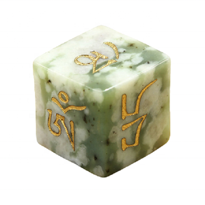 หิน d6 ลูกเต๋า cube ต้นไม้อาเกตพลอยธรรมชาติคริสตัล d6 ลูกเต๋าแกะสลักหิน cube ห่วงทิเบตลูกเต๋าชุดคริสตัลบําบัด - Product Image 1