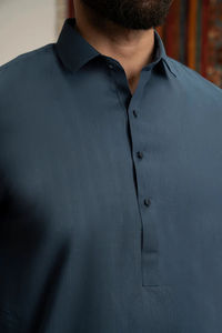 Traje Salwar Kameez Azul Marino Liso, Étnico, Tradicional, Personalizado, Conjunto de 2 Piezas, Vestido Transpirable de Corte Regular para Fiestas y Actividades al Aire Libre - Product Image 2