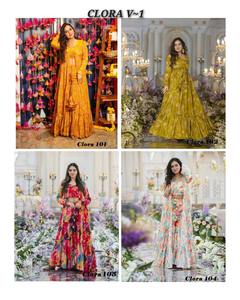 Vestido de fiesta elegante con estampado digital en tela de seda Taby, diseño indio, estilo Bollywood, informal, último modelo. - Product Image 3