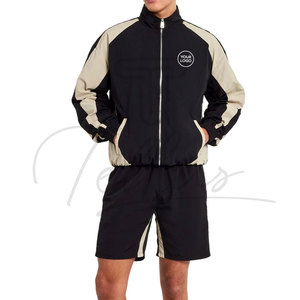 Custom Men's Spring Casual Two-Piece Zipper Track Suit Polyester/Nylon Windbreaker Jogger <b>Jacket</b> Set Reversible Quick Dry - Product Image 1