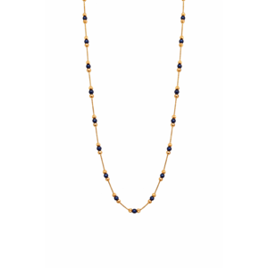 Collar de Cadena con Cuentas de Oro Sólido de 18K y Cuentas de Cristal Azul, Elegante Regalo para Mujer, Joyería Moderna para Uso Diario - Product Image 2