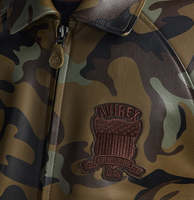 Veste en cuir Avirex personnalisée 100% haute qualité, unisexe, coupe ajustée, col rabattu, motif imperméable sur le devant, écologique, camouflage Avirex