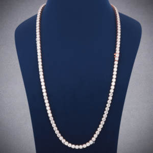 Collar de tenis chapado en oro de 24 pulgadas y 4 mm de plata de ley 925 para mujer, joyería personalizada para boda. - Product Image 1