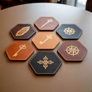 Increíble Oferta en Posavasos de Cuero PU Antideslizantes de Estilo Vintage de Excelente Calidad para Bebidas de Café a Precio de Mercado con Descuento - Product Image 1