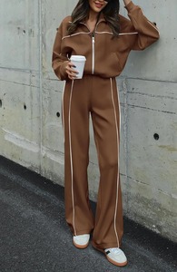 Conjunto Deportivo de Invierno para Mujer, Diseño Personalizado, con Capucha, de Algodón Orgánico Transpirable, 2 Piezas, de Alta Calidad, Informal, para Yoga y Ejercicio - Product Image 2