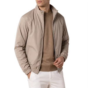 <b>Men's</b> Hooded <b>Long</b> Lightweight Windproof Zipper Bomber <b>Jacket</b> Breathable Eco-Friendly Polyester/Nylon Pattern Front for Spring - Product Image 1