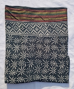 Hand Block Print With Zari Border Printed <b>Sarong</b> Pareos Scarf Floral Beach Wrap Pareo Boho Lightweight Cover Up - Product Image 5