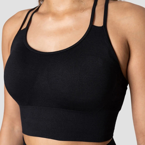 Women Green Seamless Knitted Spandex Activewear Set Spaghetti Strap Crop <b>Top</b> Full Length Leggings Stretch Breathable Quick Dry - Product Image 6