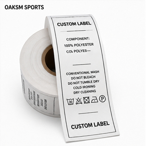 Étiquettes de col personnalisées en tissu damassé tissé, étiquettes principales en tissu, étiquettes d'entretien et de taille pour vêtements de sport et streetwear - Product Image 3