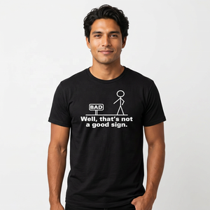 Men's Black Short Sleeve <b>T</b>-<b>Shirt</b> With <b>Funny</b> Stick Figure And Text Design Casual Wear Regular Fit O-Neck Jersey Cotton - Product Image 5