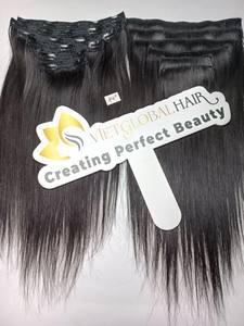 Vietglobalhair Haute Qualité Personnalisé Couleur Soyeux Vague Droite Clip-in Extensions de Cheveux Vierge Qualité Cambodgienne Fabriqué Vietnam - Product Image 5
