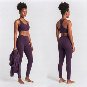 Ensemble de yoga 3 pièces pour femme : veste légère, brassière dos nageur et leggings – Tenue de fitness 3 pièces pour femme - Product Image 6