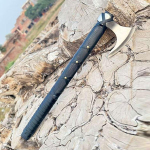 ขวานไวกิ้งอุตสาหกรรมสไตล์นอร์ดิกดั้งเดิม ด้ามไม้ทำมือ ใบมีดเหล็กคาร์บอน สำหรับตั้งแคมป์ บุชคราฟท์ ธีมวินเทจ - Product Image 1