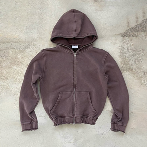 Sudadera con Capucha 100% Algodón para Hombre, con Logotipo Personalizado, Estilo Urbano, Gruesa, Vintage, Oversize, con Pedrería y Cuello con Capucha - Product Image 3