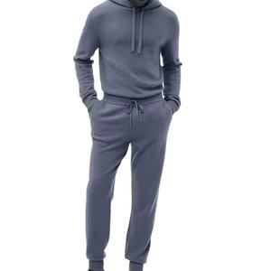 Nueva llegada personalizada 100% chándal de algodón para hombres y mujeres sólido Sudadera con capucha Conjuntos Casuales logotipo personalizado chándal de lana de invierno - Product Image 1