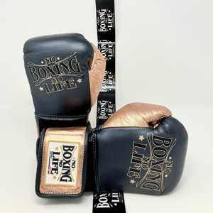 Gants de boxe professionnels en cuir de vachette à lacets, rembourrés, à doigts entiers, anti-transpiration, No Boxing No Life RL-BG-224 - Product Image 2