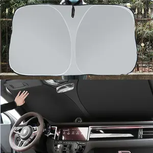 Durable White Color Windscreen Car Grass Sunshade With Customized Logo For Car Foldable