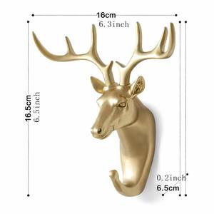 Crochet mural en forme de tête d'animal fini or de luxe, parfait pour la chambre d'enfant, décoration artistique et organisateur fonctionnel, provenant d'Inde - Product Image 4