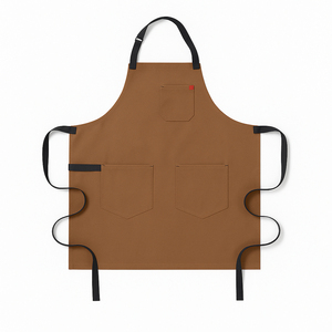 Hot Selling Wholesale Leather Canvas Barber <b>Apron</b> Crossback Salon <b>Apron</b> with Pockets - Product Image 4