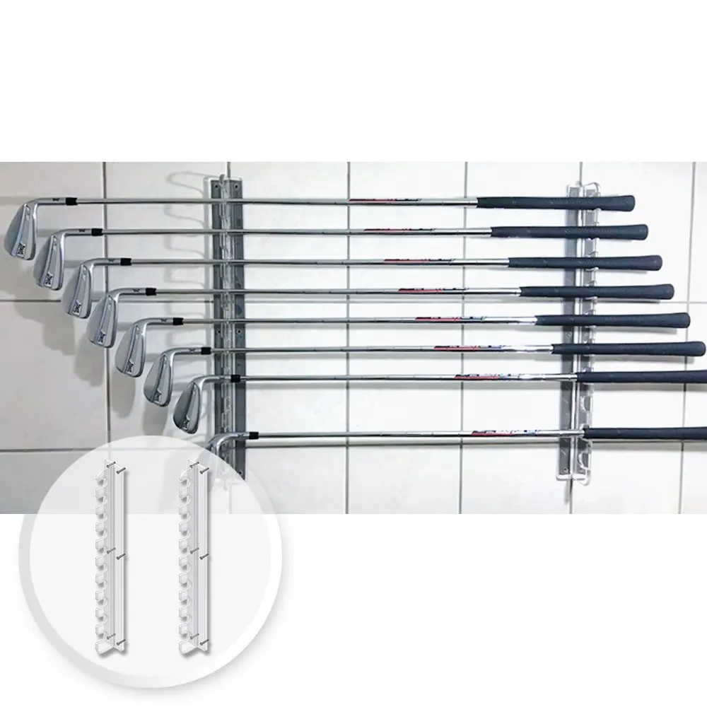 Acrylic 10-golf club racks retail putter horizontal stand display case wall mount