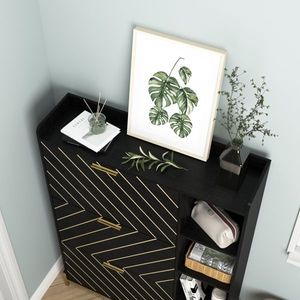 Shoe Storage Organizer Comfy Living Wooden Shoe Rack Clear Acrylic Overdoor Shoe Organizer with 10 Hooks Easy to Install Remove - Product Image 4