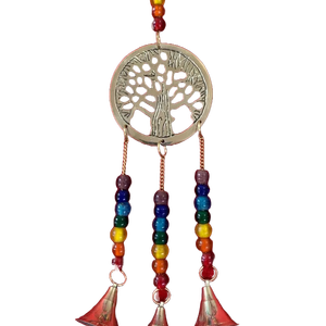 Campana de Viento Decorativa con Pentagrama y Triqueta del Árbol de la Vida, Hecha a Mano, para Jardín, por Proveedores Indios - Product Image 1