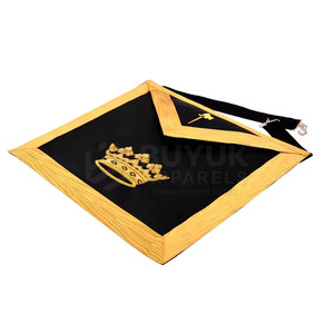 Delantales Masónicos Bordados, Regalia de Primera Calidad, Tela con Detalles en Hilo Dorado, Cinturón Ajustable, Pin de Seguridad, Lavable, Ceremonial - Product Image 2