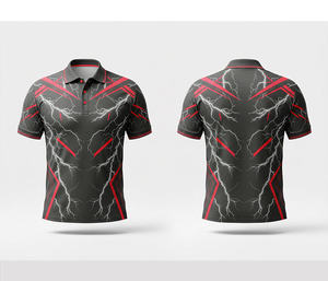 Chemises de fléchettes personnalisées, polo de fléchettes, maillot zippé personnalisé, sublimation, création de votre propre chemise de fléchettes à manches courtes - Product Image 5