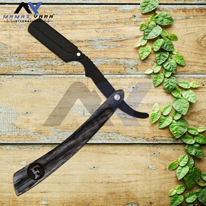 <b>Top</b> Selling Manual Folding Stainless Steel Barber Razor Single Blade with Custom Color Black Powder Coated Finish for Haircut - Product Image 4
