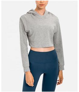 เสื้อครอปฮู้ดดี้ผ้าฝ้ายเฟรนช์เทอร์รี่คุณภาพสูงสำหรับผู้หญิง สไตล์สตรีทแวร์ รักษ์โลก แฟชั่นหน้าหนาว ขายส่ง - Product Image 6