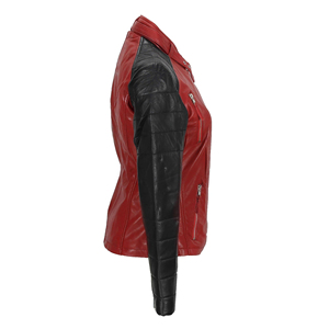 <b>Women</b> Real Leather Motorcycle <b>Jacket</b> Ladies Biker Slim Fit Black <b>Zip</b>-<b>Up</b> Customized Embroidery Logo Factory Wholesale - Product Image 3
